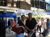  Carolyn and I waiting for our train to Giessen.