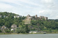  This is a fortress ruins called Rheinfels (Rhine cliffs) over the town of St. Goar.