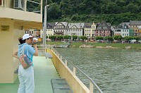  Carolyn taking a bit of video of the Rheinfels ruins.