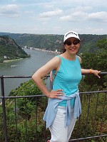  Carolyn posing on top of the Loreley.