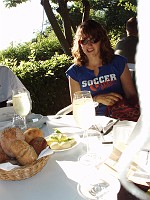  Sandra at dinner on the terrace of the Bergschenke restaurant in Atzbach, not too far from Giessen.