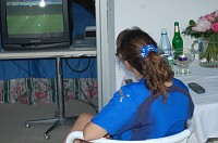  The reason Sandra wasn't in any of the pictures is because she was glued to the Italy game on TV.