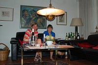  In the Müller's livingroom to watch a bit of evening soccer with a glass of wine.  I lived in this home with the Müllers.