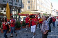  The Spanish soccer fans on their way to the first game against Ukraine.