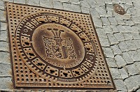  An elaborate Leipzig manhole cover.