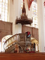  The pulpit inside the church.