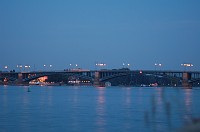  The bridge over the Rhine at night.