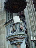  A close up view of the pulpit.