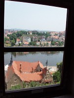  Looking at the Elbe River through some really old glass window.