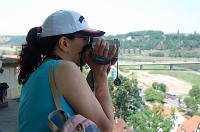  Carolyn taking a video of the river and the town of Meissen.