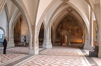  This is the Great Hall of the castle.  These types of Gothic support pillars are used throughout the castle.