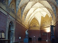  This is the Women's Chamber, noted for the elaborately painted walls.