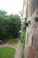  The outer wall of the castle grounds.