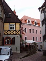  Looking at the restaurant Vincenz Richter from the side street.