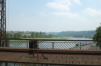  The porcelain factory was more excitement than we could handle, so we just took a long walk back into town by way of a train and pedestrian bridge over the Elbe River.