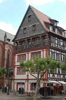  One of the beautiful half-timbered houses on the square.