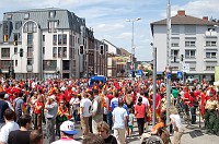  This is the Fan Mile.  Spanish football fans as far as the eye can see.