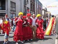  Some Spanish fans dress up in their own special outfits.