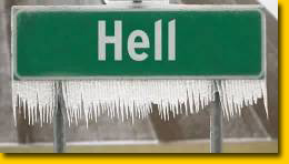 Hell sign frozen over